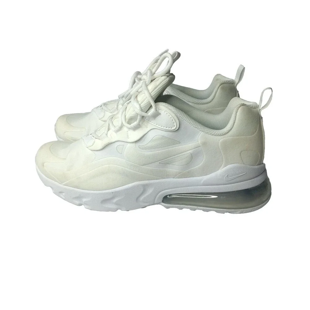 Nike Air Max 270 React Low Triple White BQ0103-100  Kids Shoes Size 6Y